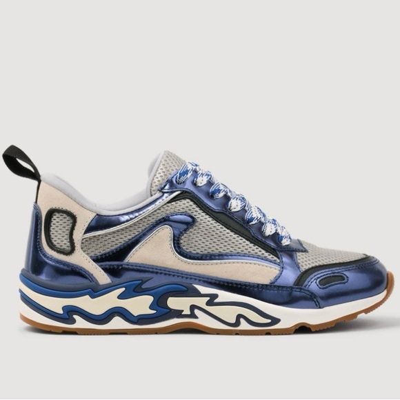 Sandro Shoes - Sandro Blue and Gray Women’s Flame Trainers